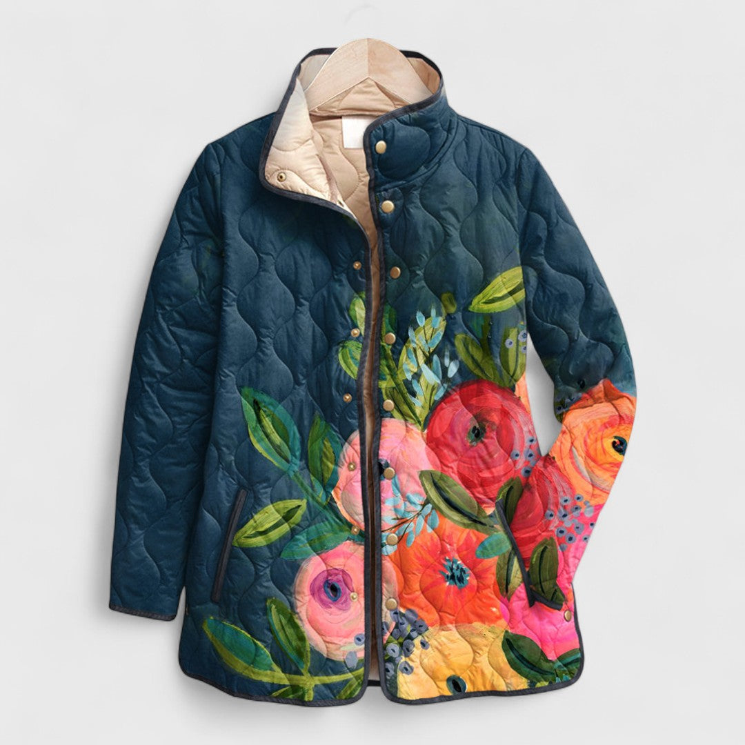 Alice – Veste Matelassée à Motif Floral Vintage