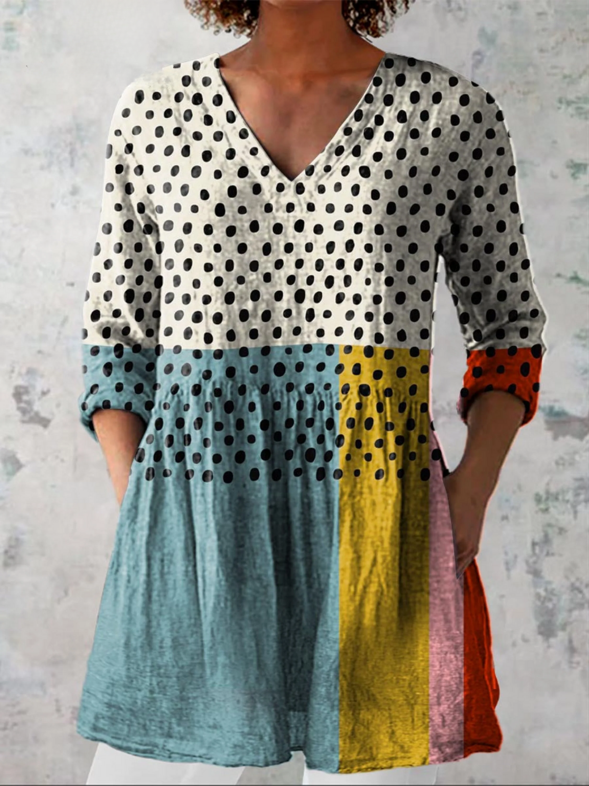 Valerie | Longue Blouse avec Décolleté en V