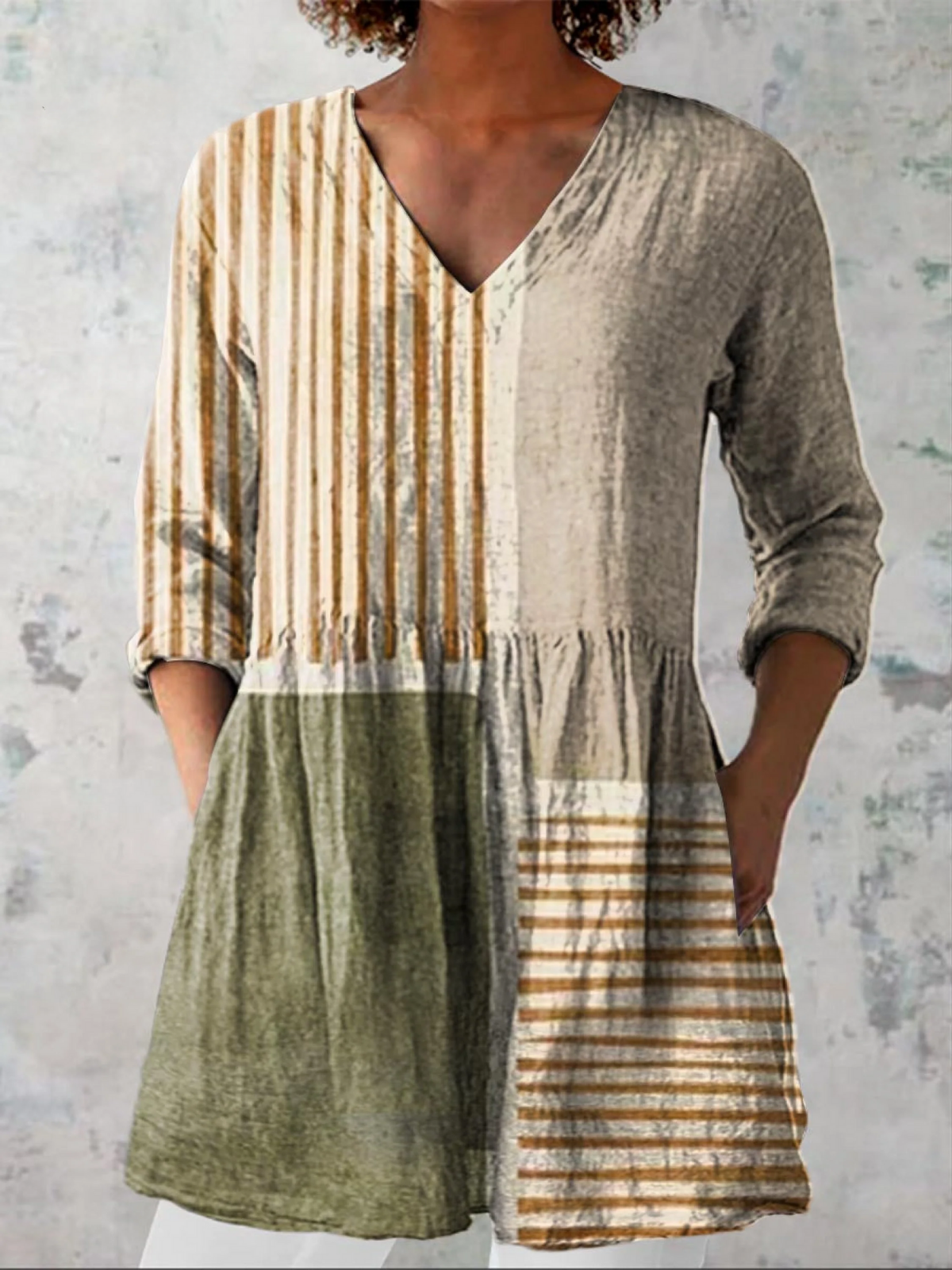 Camille | Longue Blouse avec Col en V