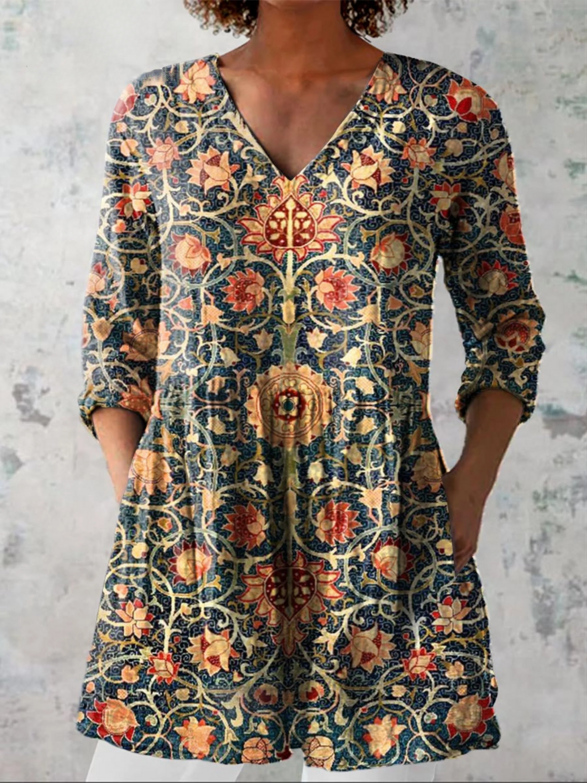 Celine | Blouse Longue avec Col en V