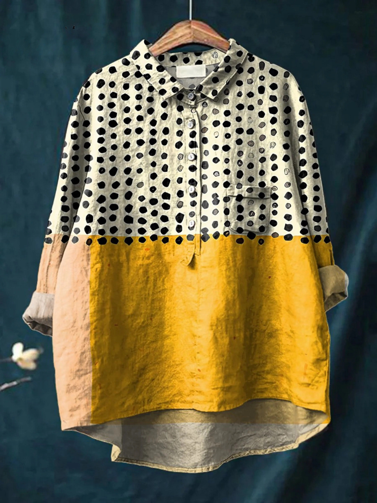 Alessia | Chemise Pois Jaune