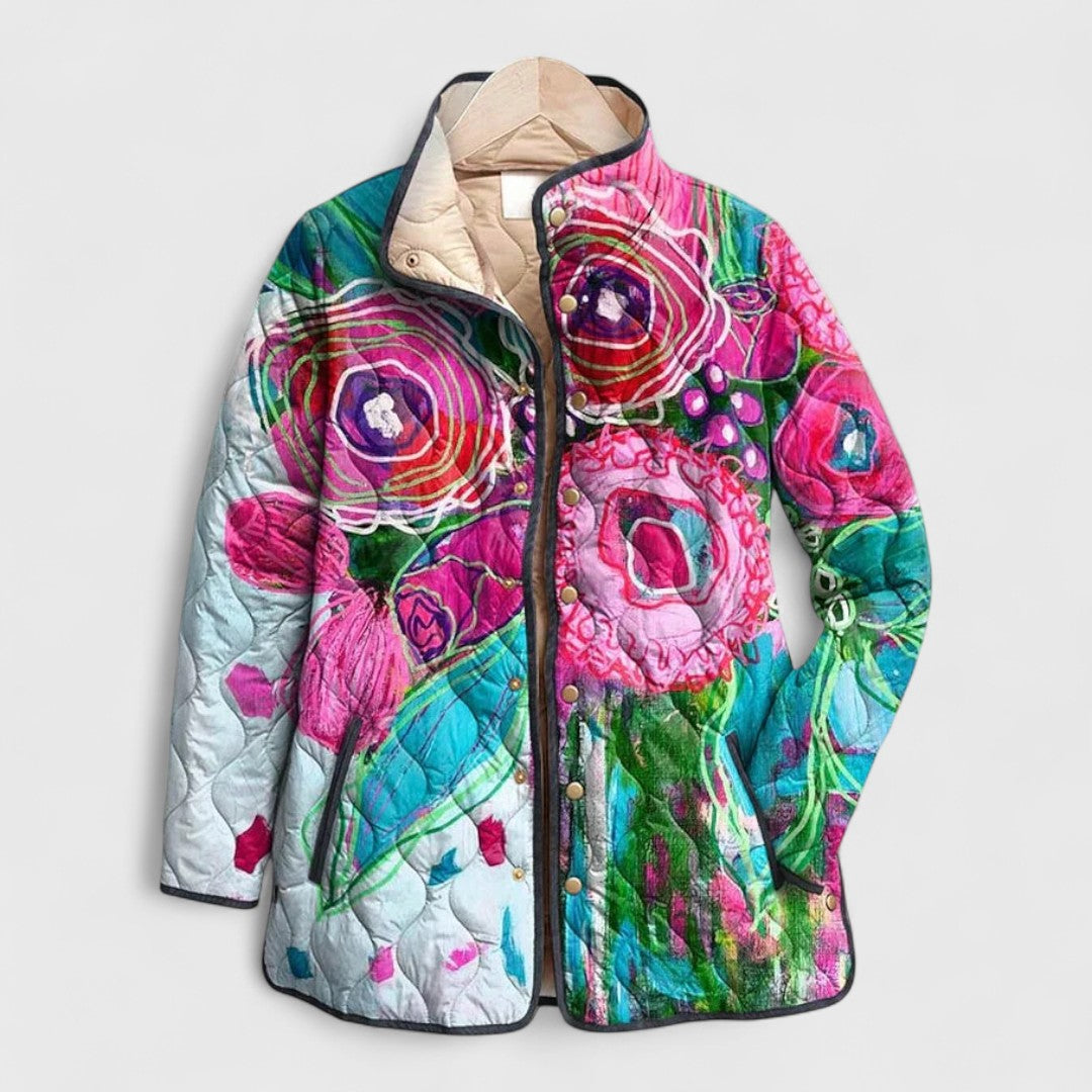 Alice – Veste Matelassée à Motif Floral Vintage