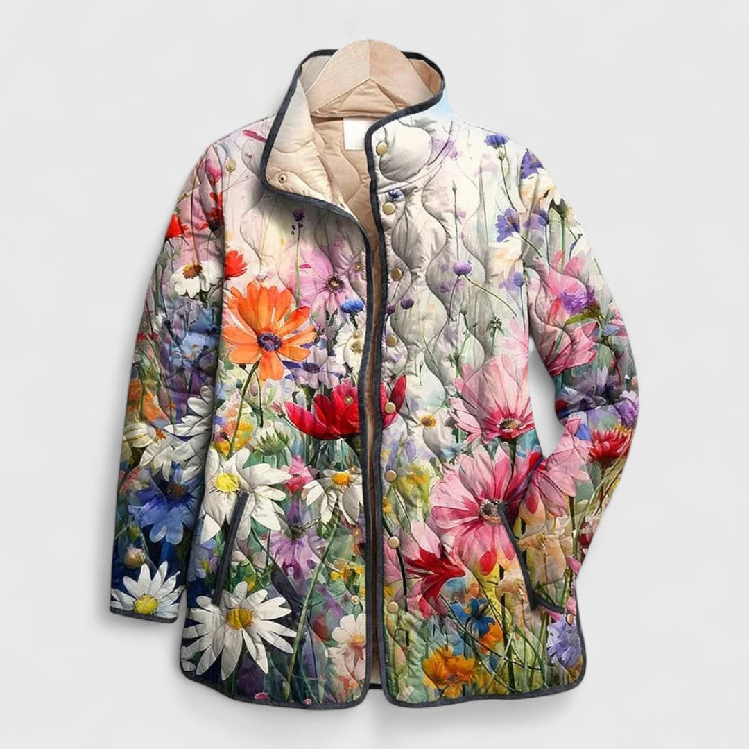 Alice – Veste Matelassée à Motif Floral Vintage