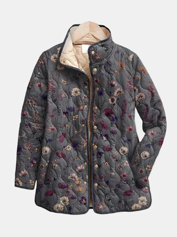 Salira | Veste Matelassée à Imprimé Floral Vintage