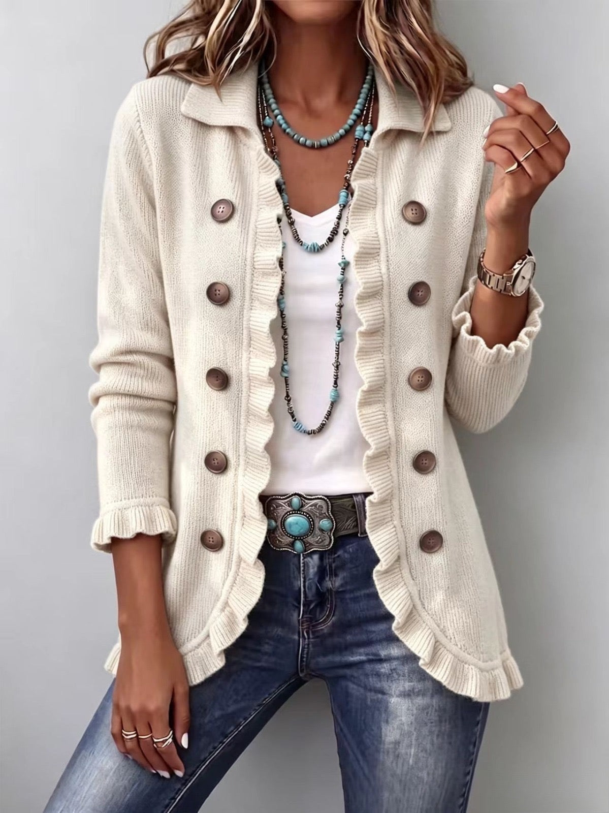 Adelina | Veste en Maille Ivoire