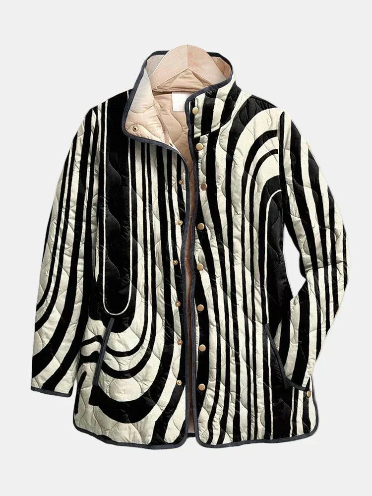Trevia | Veste Matelassée Décontractée avec Design Géométrique Abstrait