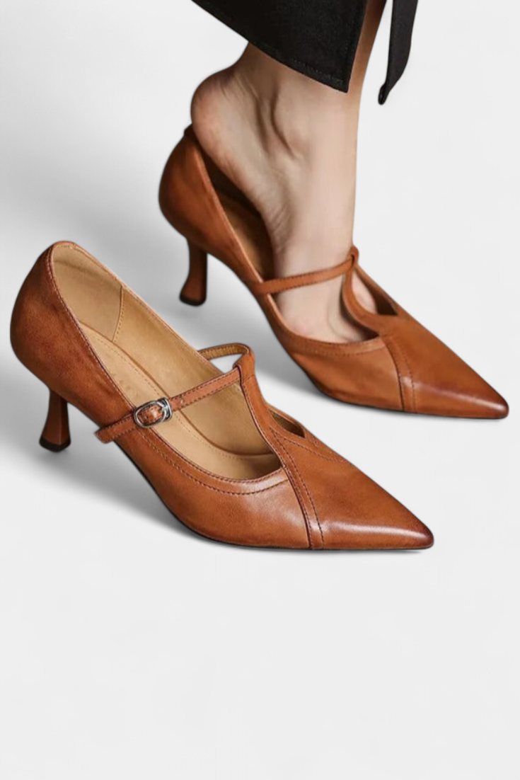 Zulema Talons T-Bar Élégants avec Fini Lisse